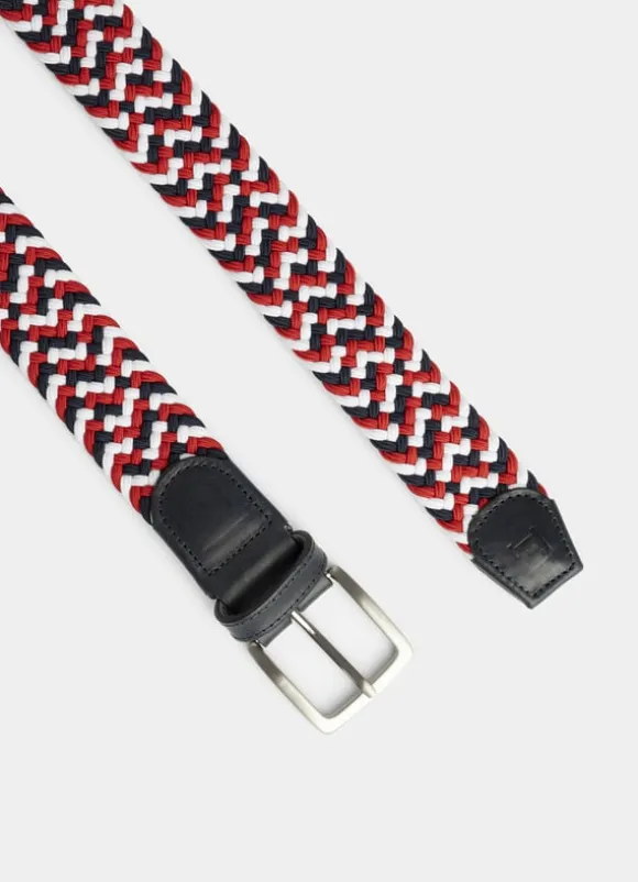braided belt with leather details
