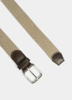 braided belt with leather details