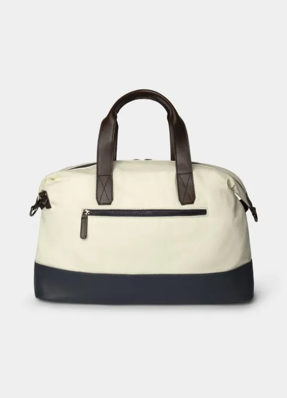 canvas bag with leather details