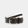canvas belt with leather details