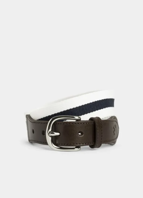 canvas belt with leather details