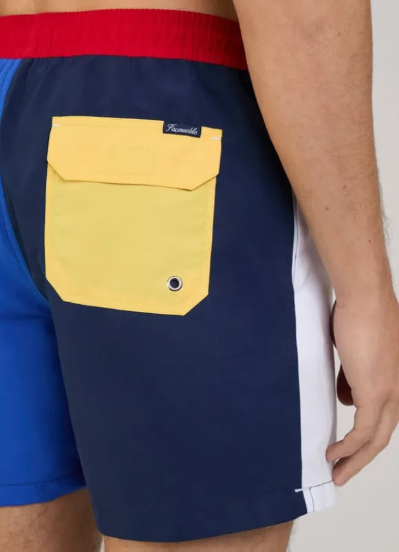 colour block swim shorts