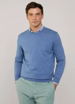 cotton silk crew neck jumper