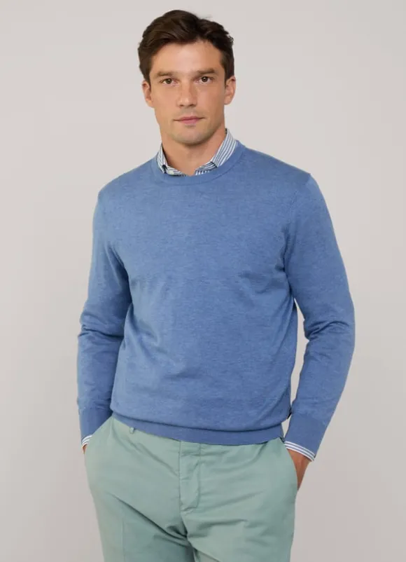 cotton silk crew neck jumper