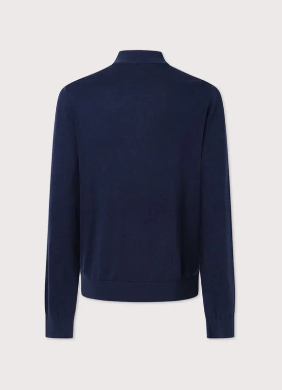 cotton silk half zip jumper