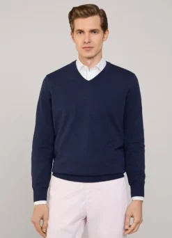 cotton silk v neck jumper