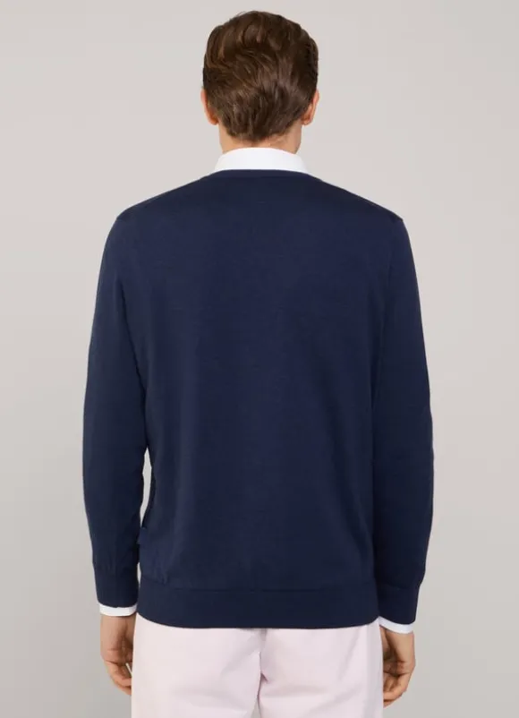 cotton silk v neck jumper