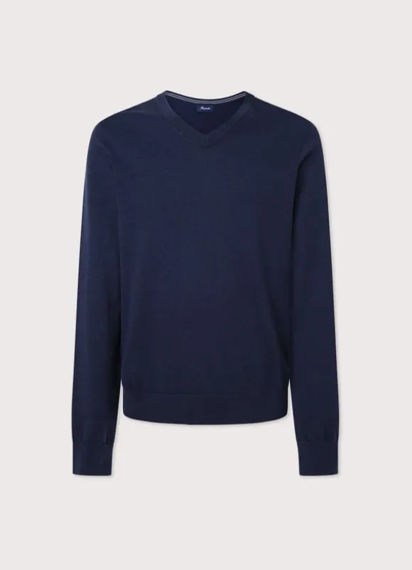 cotton silk v neck jumper