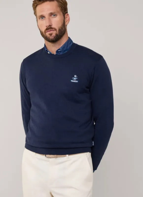 embroidered bird crew neck jumper
