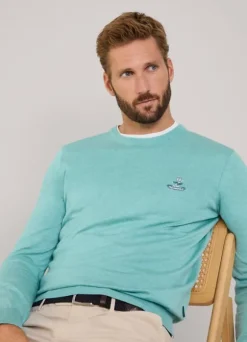 embroidered bird crew neck jumper
