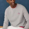 embroidered bird crew neck sweatshirt