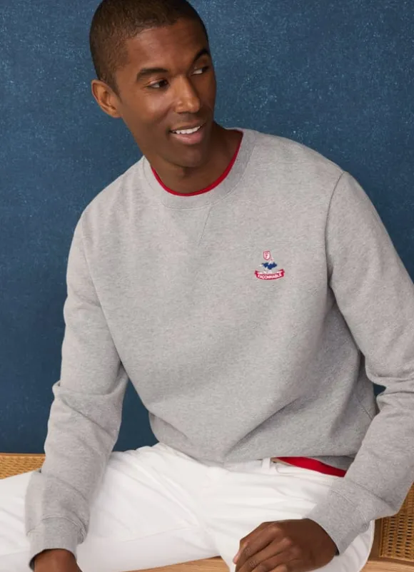 embroidered bird crew neck sweatshirt