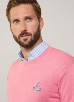embroidered bird crew neck jumper