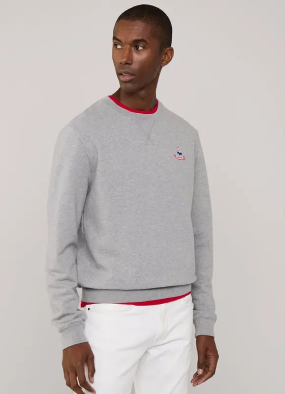 embroidered bird crew neck sweatshirt