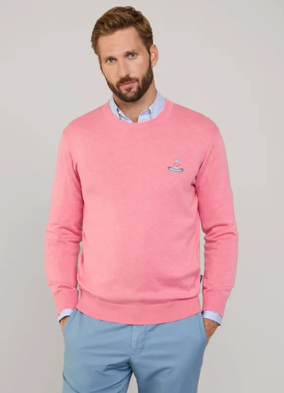 embroidered bird crew neck jumper
