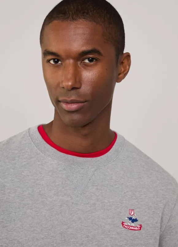 embroidered bird crew neck sweatshirt