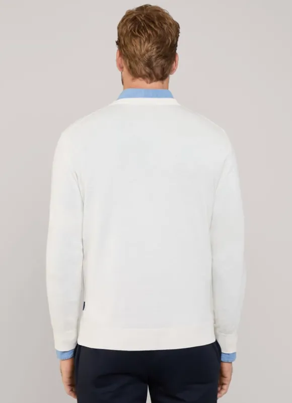 embroidered bird crew neck jumper