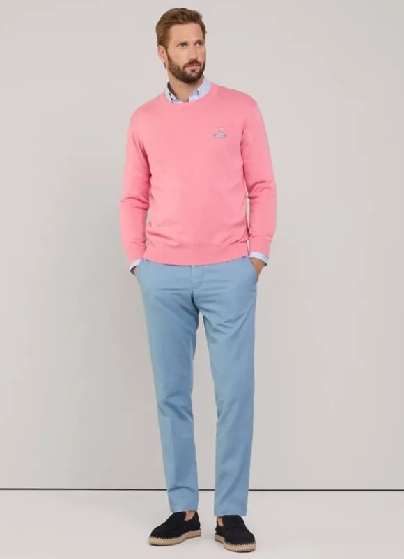 embroidered bird crew neck jumper
