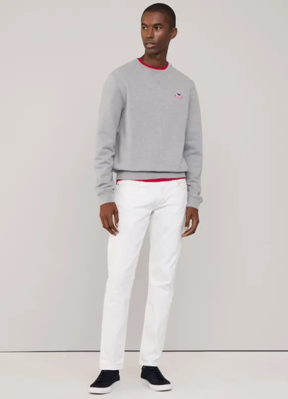 embroidered bird crew neck sweatshirt