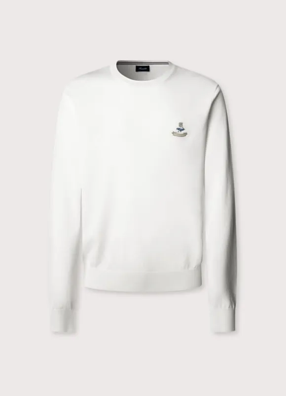 embroidered bird crew neck jumper
