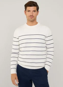 fine stripe crew neck jumper