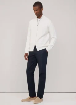full zip pointelle cardigan