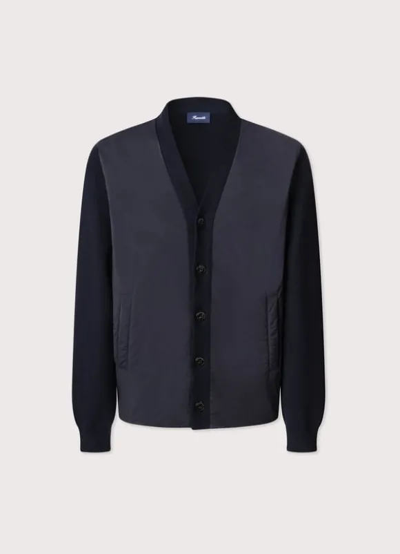 hybrid cardigan with buttoned closure