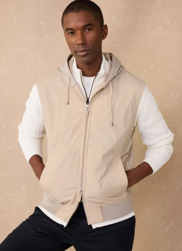 hybrid gilet with hood