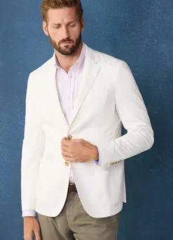 linen cotton blazer with patch pockets