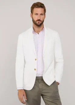 linen cotton blazer with patch pockets