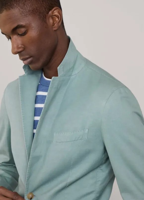 linen cotton blazer with patch pockets