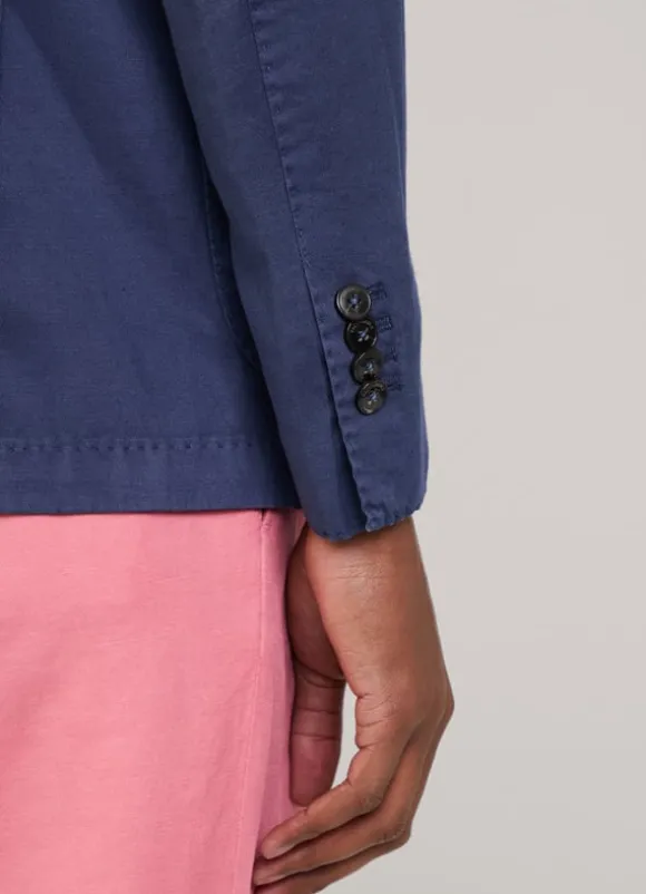 linen cotton blazer with patch pockets