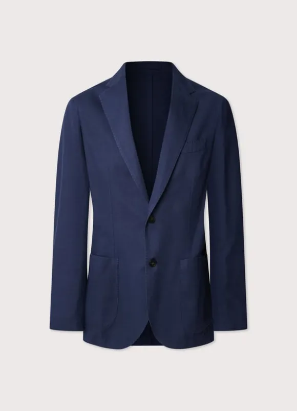 linen cotton blazer with patch pockets