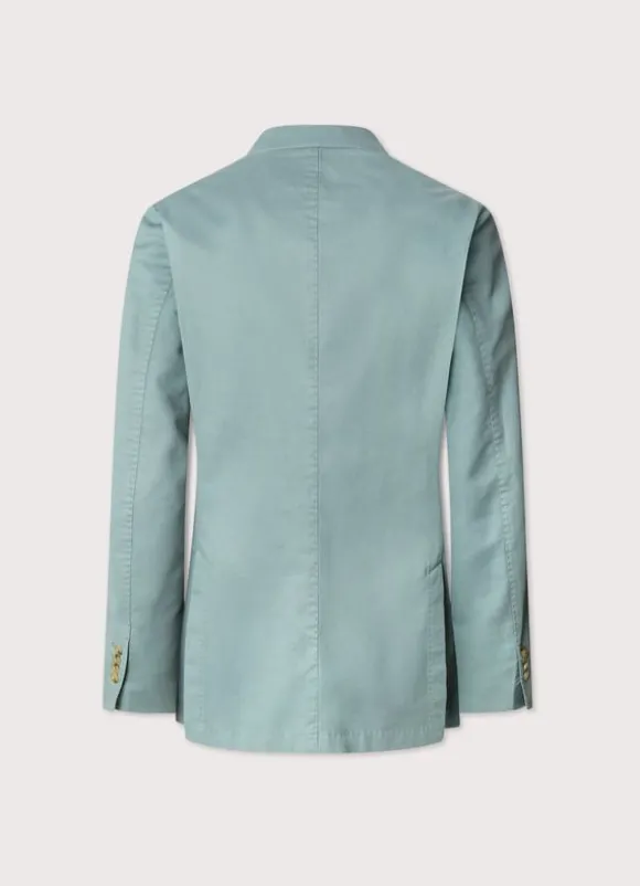 linen cotton blazer with patch pockets