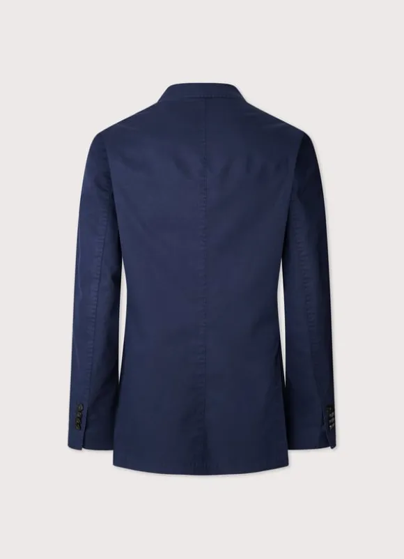 linen cotton blazer with patch pockets