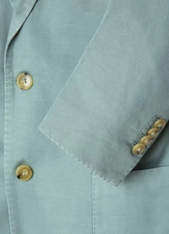 linen cotton blazer with patch pockets