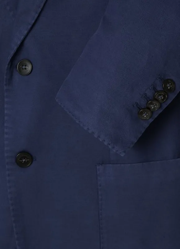 linen cotton blazer with patch pockets