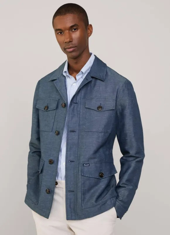 linen cotton safari jacket
