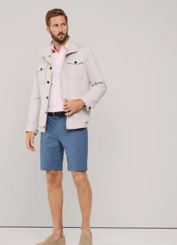 micro check stretch bermuda shorts