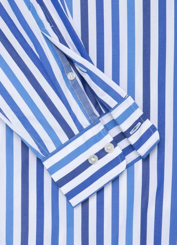regular fit awning striped poplin shirt