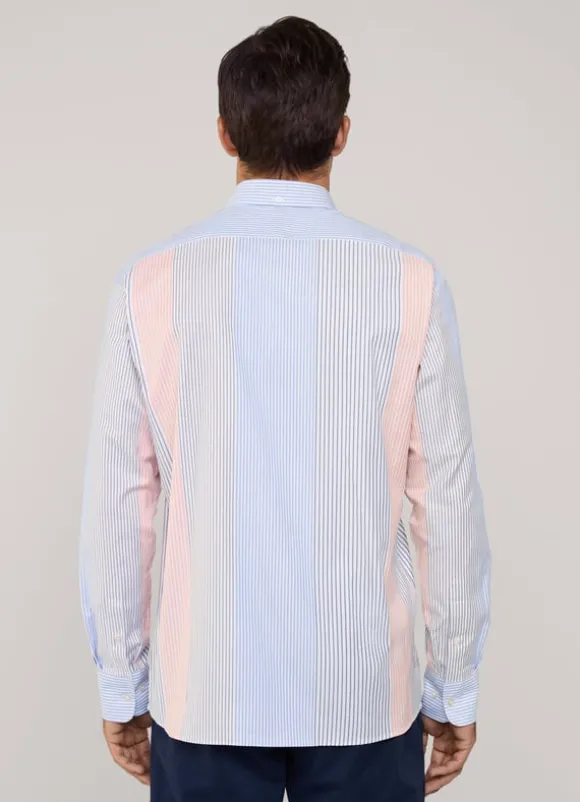 regular fit bayadere striped oxford shirt