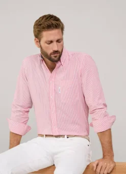 regular fit bengal striped seersucker shirt