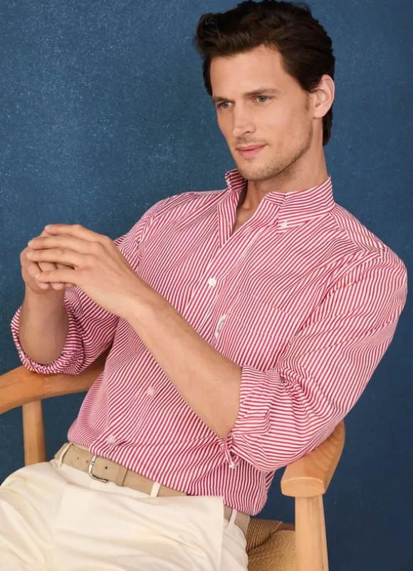 regular fit bengal striped poplin shirt