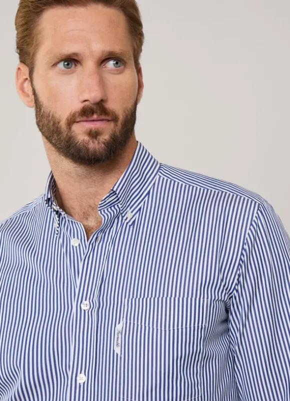 regular fit bengal striped poplin shirt