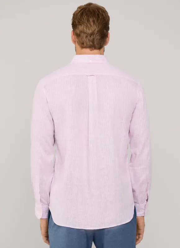regular fit bengal striped linen shirt