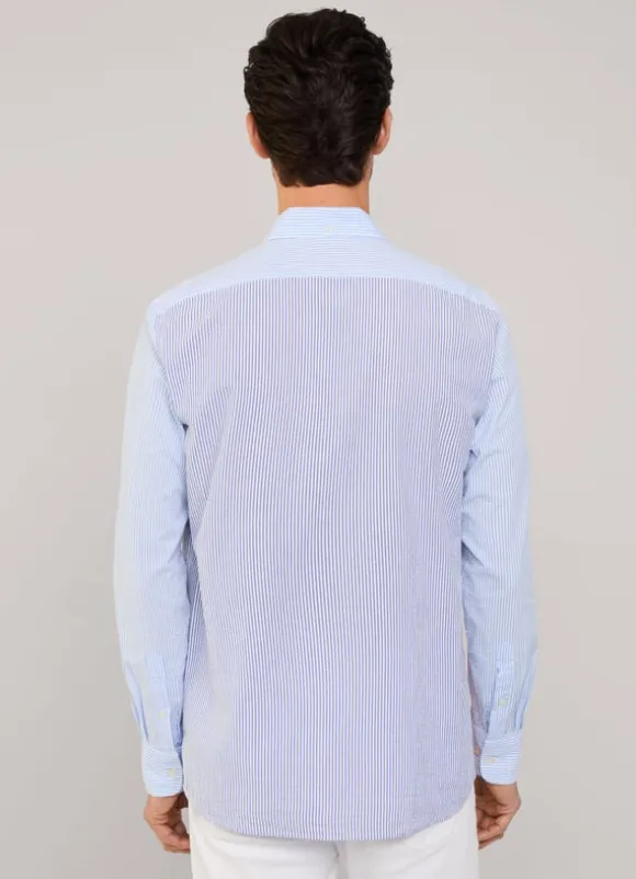 regular fit bengal striped seersucker shirt