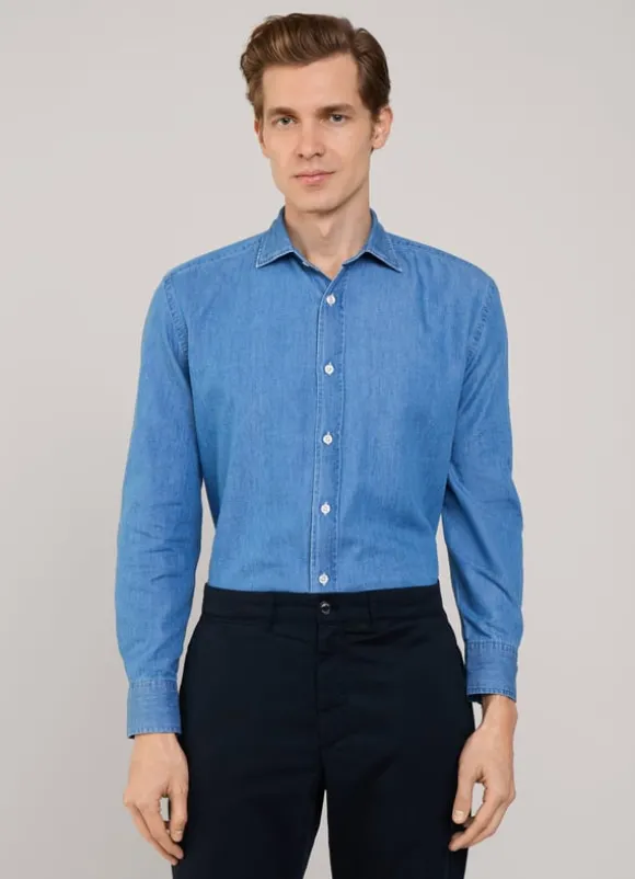 regular fit chambray shirt