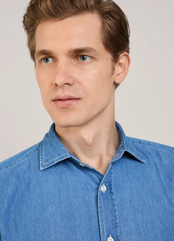 regular fit chambray shirt