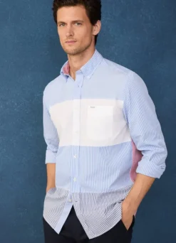 regular fit colour block poplin shirt