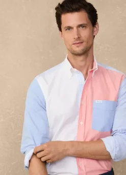 regular fit colour block oxford shirt